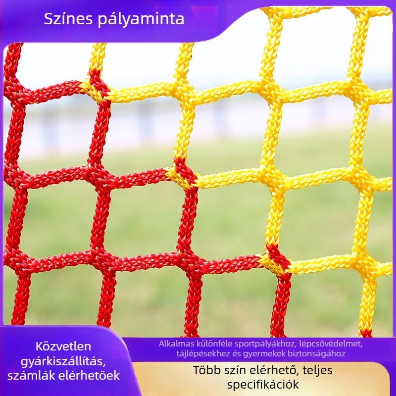 Csomómentes lépcsőbiztonsági háló játszóterekhez és kültéri védelemhez — sűrűsített védőháló futball- és kosárlabda korláthoz
