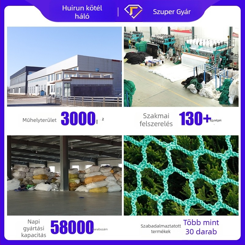 Kötés nélküli poliészter stadionkerítés háló golfpályák és futballpályák számára, puha háló