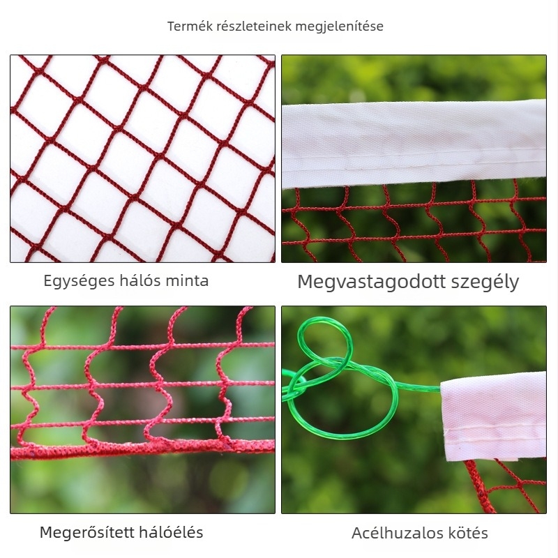 Badminton háló – hordozható, összecsukható, beltéri és kültéri használatra, versenyminőség; anyag: nylon/poliészter; Márka Xinhao
