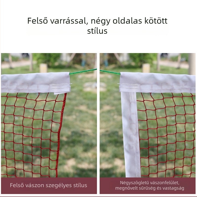 Badminton háló – hordozható, összecsukható, beltéri és kültéri használatra, versenyminőség; anyag: nylon/poliészter; Márka Xinhao