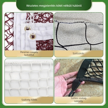 Futball- és kosárlabda pályához kötésmentes puha felső háló – sportpályák védőhálója, polietilén-szálas háló