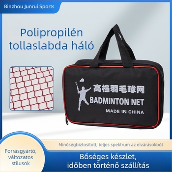 Nylon kötőzsinóros tollaslabda háló, poliészter és polipropilén anyagból, standard versenykategória, kültéri UV védelemmel