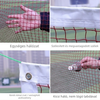 Negyoldalas élű badminton-háló standard versenyedzésekhez, kényelmes kivitel, Undertake Industry márka, testreszabás elérhető, megfelelő badmintonhoz és tenishez