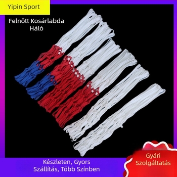 Kosárlabda háló, standard professzionális játékhoz, szőtt, tartós, vastított és hosszabb beltéri/ kültéri használatra (Anyag: 80663; Tömeg: 30; 5 szakasz, 12 csomó)