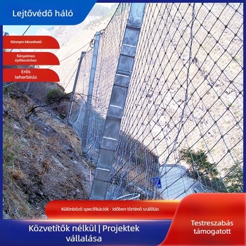 Aktív és passzív lejtővédő háló, hegyi földcsuszamlás és kőzetcsapódások megelőzésére, talaj stabilizálására, SNS rugalmas acél sodrony biztonsági háló