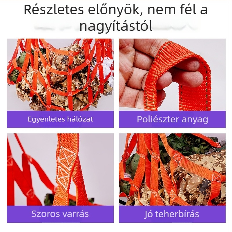 Gépjárművekhez való emelőháló — védőháló az árukhoz, különleges zseb, ipari emelés, kikötői használat