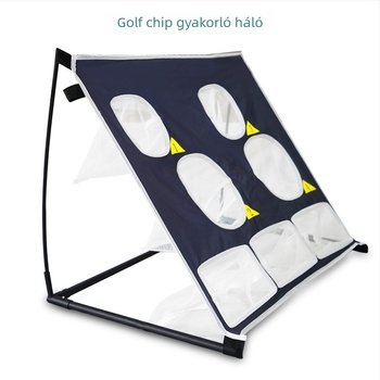 Beltéri golf gyakorló háló — hordozható, többcélú háló golf ütéseihez, műanyag szerkezet, nyomtatott logó