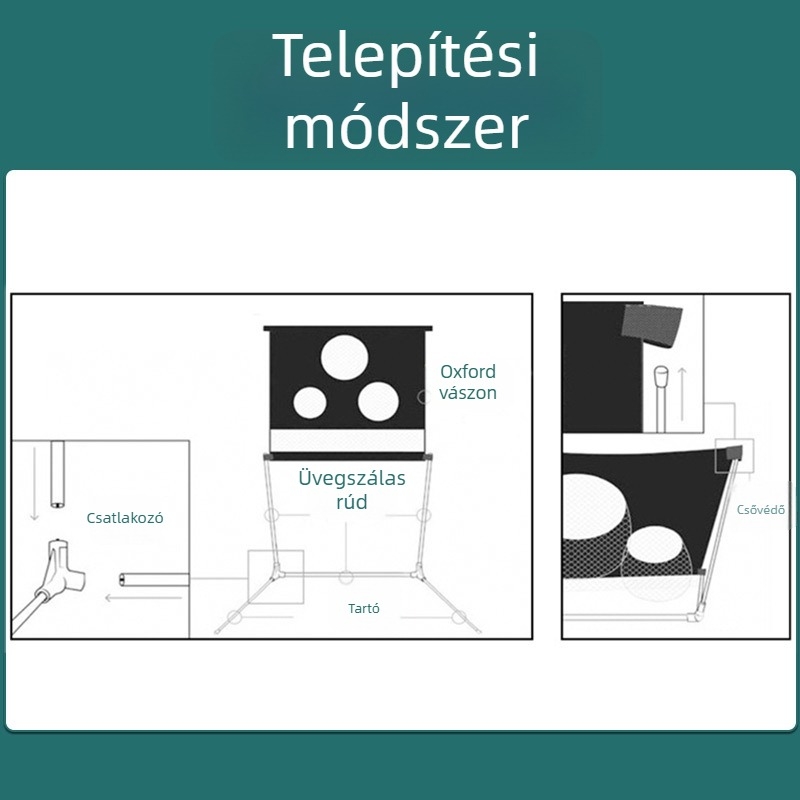 Beltéri golf gyakorló háló — hordozható, többcélú háló golf ütéseihez, műanyag szerkezet, nyomtatott logó