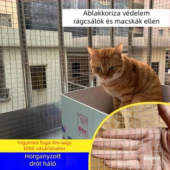 Védő erkély háló – forróhorganyzott vasdrót háló, egér- és macskavédelem, erkélyzárás (Márka: FENGWEN)