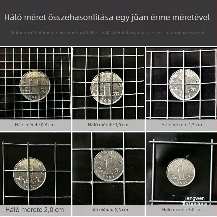 Védő erkély háló – forróhorganyzott vasdrót háló, egér- és macskavédelem, erkélyzárás (Márka: FENGWEN)