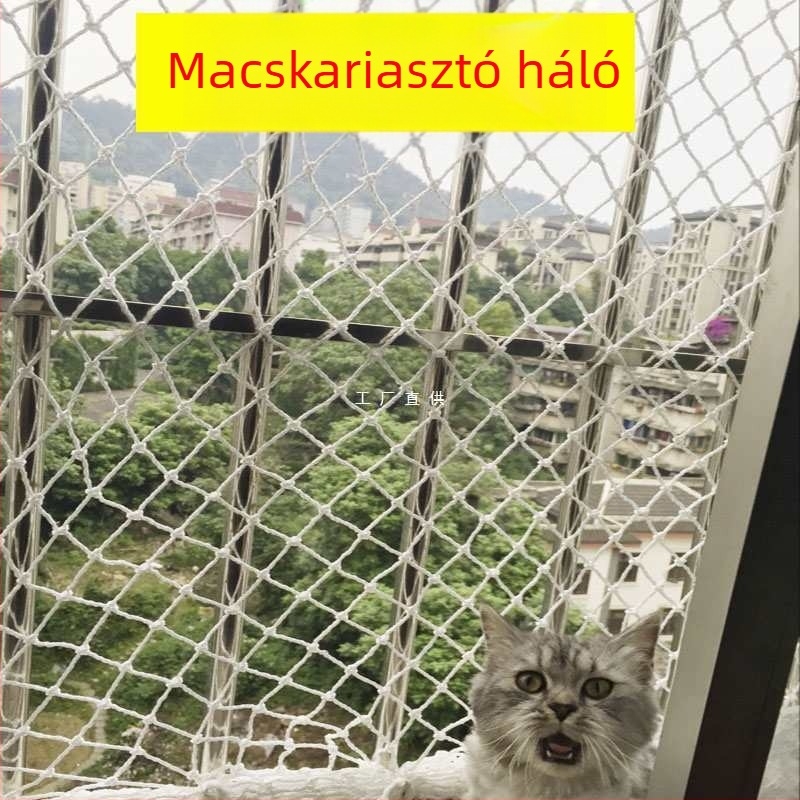 Nylon macskavédő háló erkélyre és ablakhoz – háziállatok biztonsági hálója