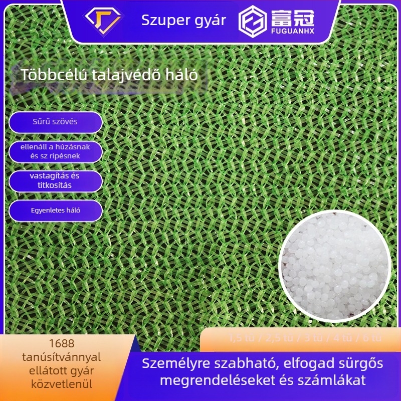 Építkezési területre szánt földfedő háló, sűrű háló, zöld-fekete árnyékoló és porvédő háló, modell 3/6-pins