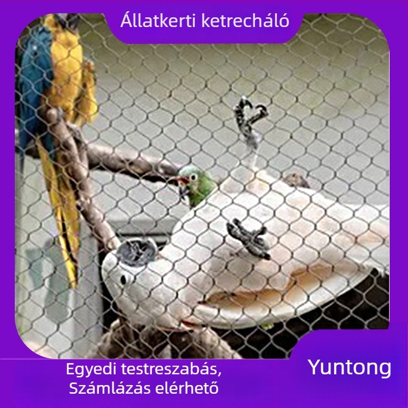 Express rozsdamentes acélból készült huzalozott védőháló, 304-es rozsdamentes acélból, diamantszerkezetű nyílásokkal, parkok, állatkertek, szállodák és bevásárlóközpontok számára