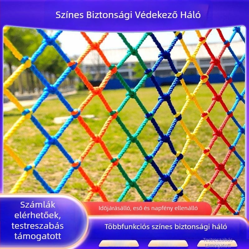 Gyermekek lépcső- és erkélybiztonsági háló, kültéri nylon háló kerítésekhez, játszóterekhez és sportpályákhoz, zuhanás elleni és mászás elleni védelem