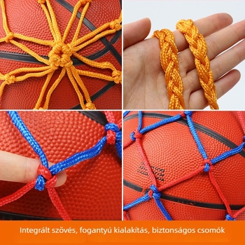 Nylon hálós zsák labdákhoz kosaras és futballhoz, elasztikus sárga- és fehér háló, hordozható nagy méretű labdáknak
