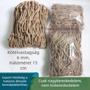 Dekoratív jutaháló növényekhez, támasztó háló, fotóháló, lépcsővédő háló, vintage jutaháló