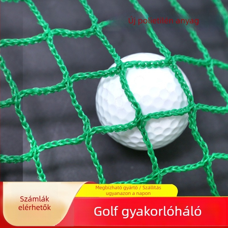 Zöld csomómentes golf edzőháló védőhálóval több sportág számára