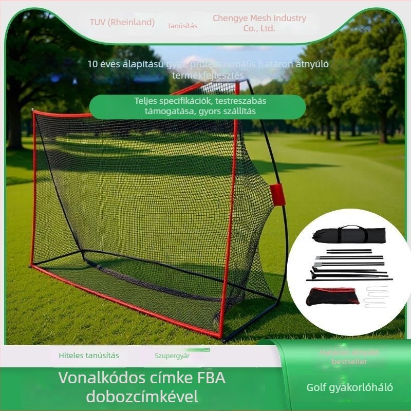 Hordozható golf gyakorló háló, 10 láb × 7 láb, ütés- és elkapó háló golfhoz és baseballhez