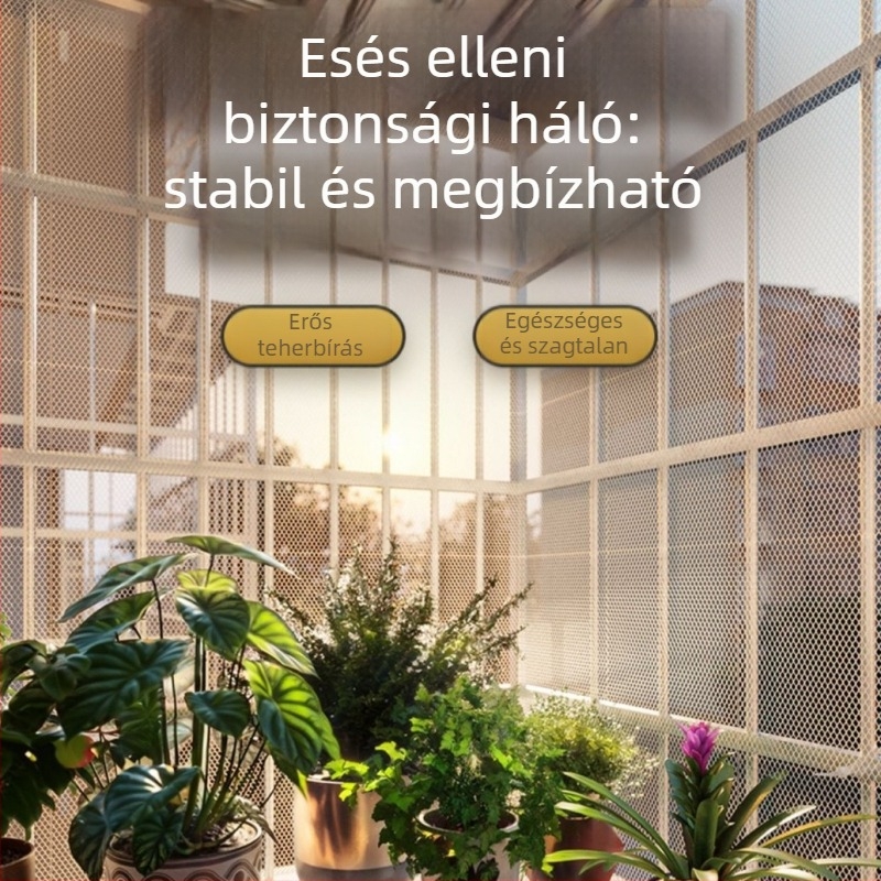 Műanyag háló kötöző zsinórokkal – erkélyvédő háló, ablakzáró háló, macskaellenes háló, baromfi tenyésztésre és méhészetre