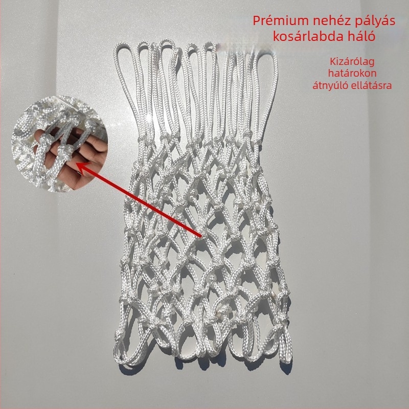 Kézzel készített, szőtt kosárlabda háló vastagított nehéz terhelésű gyűrűvel | Anyag: 159343030 | Testreszabható: Igen | Alkalmazások: Kosárlabda, Fitnesz felszerelés