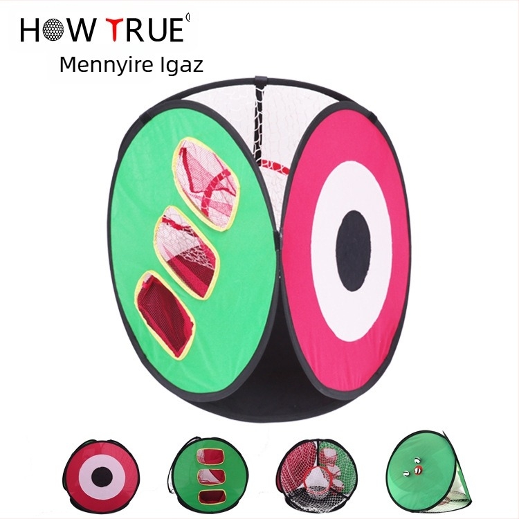 HOWTRUE Golf edzés háló, 4 az 1-ben, beltéri/kültéri, nylon + üvegszál, logónyomtatás elérhető