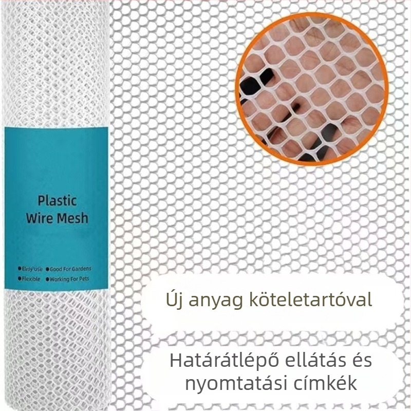 Műanyag védőháló erkélyre és kültéri kerítésre, tenyésztőháló állatok számára
