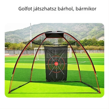 Golf gyakorló háló – sátorszszerkezetű keret körkörös csövekből, kültéri chip- és swing-edzéshez, Oxford anyag, testreszabható logó