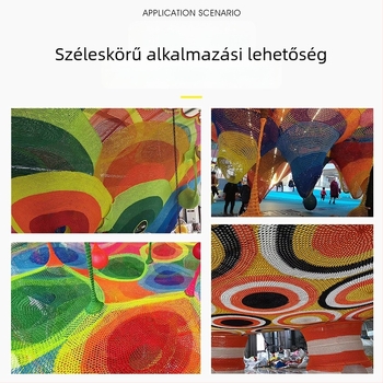 Jungle Magic háló gyerekeknek, mászóháló óvodásoknak, külső bővítéshez és levegő-trambolin háló, színes méhsejt formájú háló