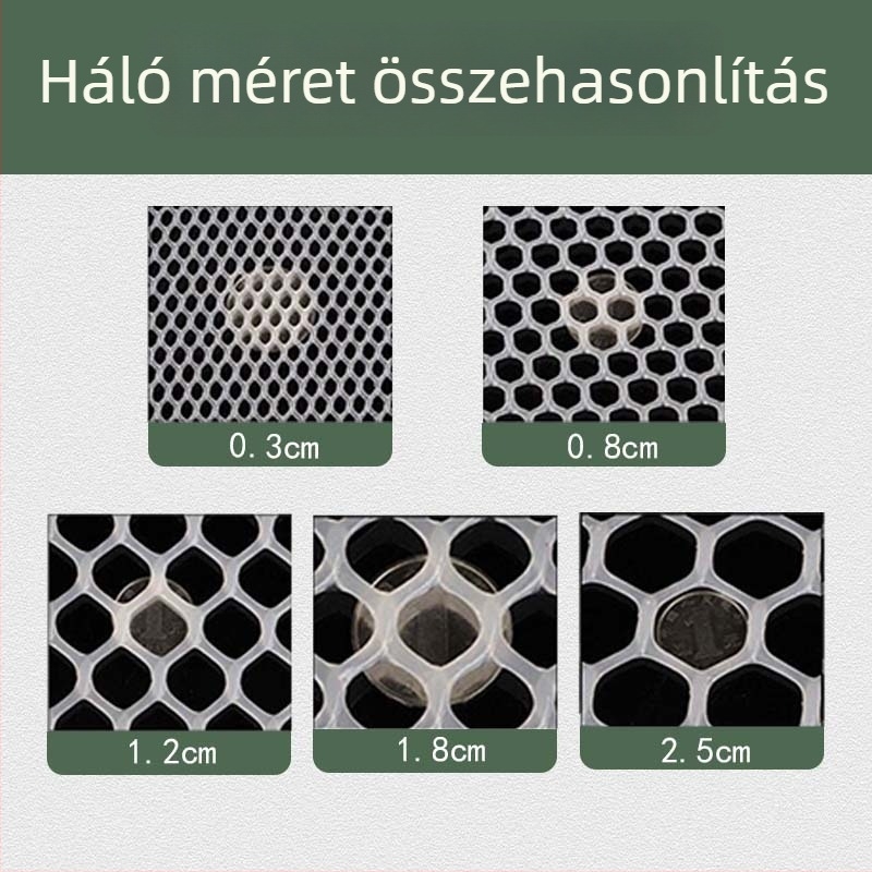 UV-álló erkélyvédő háló baromfi neveléséhez – macskák elleni védelem, csirkék és kacsák számára, műanyag háló
