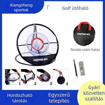 Soaring Golf chip háló – Háromrétegű, hordozható edzéskészlet a pontos swinghez, logónyomás lehetséges, poliészter alapanyagból