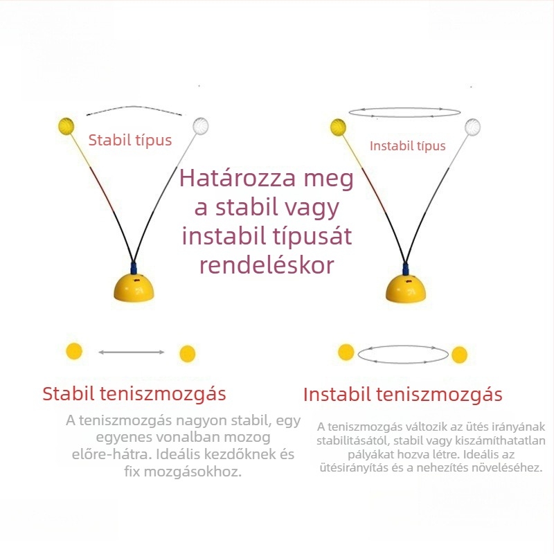 Egyszemélyes tenisz edző rögzített állvánnyal – tartós ütésgyakorlás egy személyre