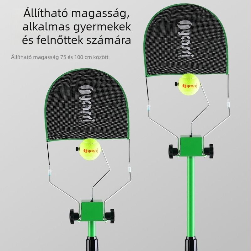 Topspin tenisz edzőeszköz, hordozható forgó tréner a bedobásokhoz és elkapásokhoz, kezdőbarát, egy játékos ütés gyakorlása, polipropilén rost