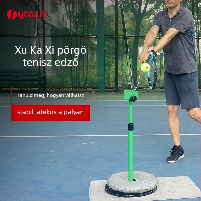 Topspin tenisz edzőeszköz, hordozható forgó tréner a bedobásokhoz és elkapásokhoz, kezdőbarát, egy játékos ütés gyakorlása, polipropilén rost