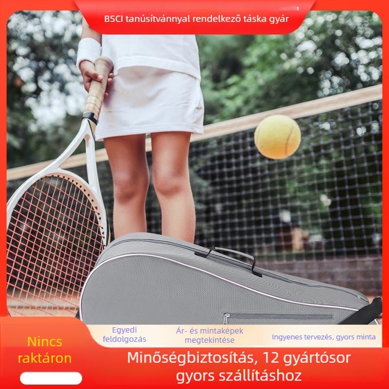 Badminton ütő táska – nagy kapacitású, Oxford anyagból, testreszabható, logó nyomtatás lehetséges