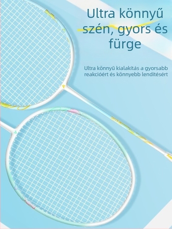 Karbon szálas tollaslabda ütő, közvetlen ütés, 95–100 g, közepes keménység, testreszabható