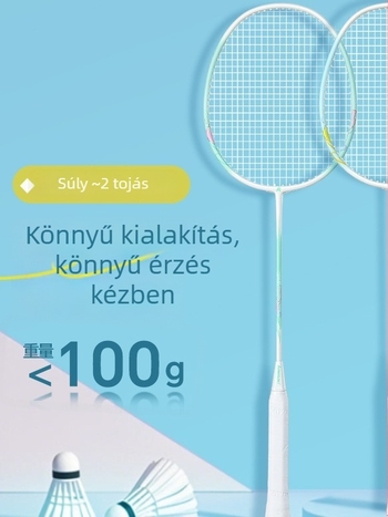 Karbon szálas tollaslabda ütő, közvetlen ütés, 95–100 g, közepes keménység, testreszabható
