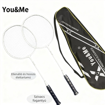 YOU&ME tollaslabdaütő | Keret anyaga: szén- és alumínium ötvözet; Húr anyaga: rost; Súly: 95–100 g; Keménység: közepes; Kezdőknek, középhaladóknak és haladóknak alkalmas