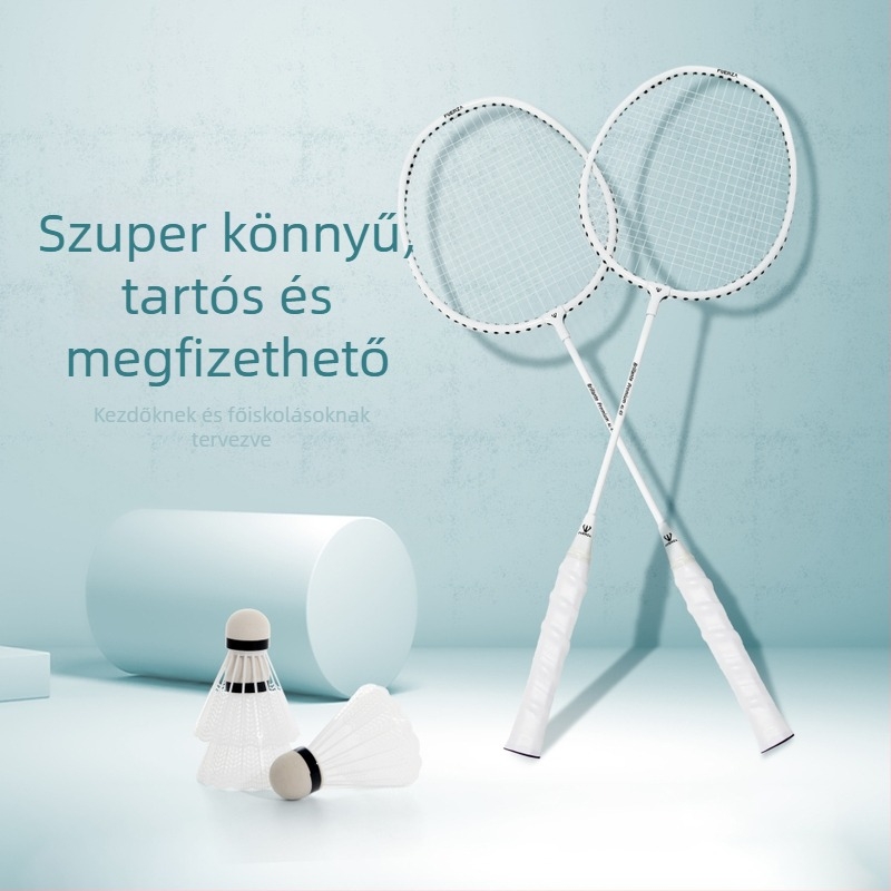 Decoq badminton ütő – vasötvözet váz, modell Y-020023, tömeg 95–100 g, egyenes fej
