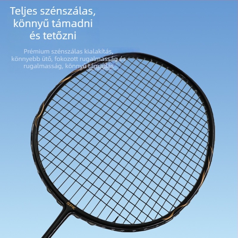 Spake tollaslabda ütő, karbon váz, tömeg 75–79 g, markolat vastagsága G5, tengely keménysége mérsékelt