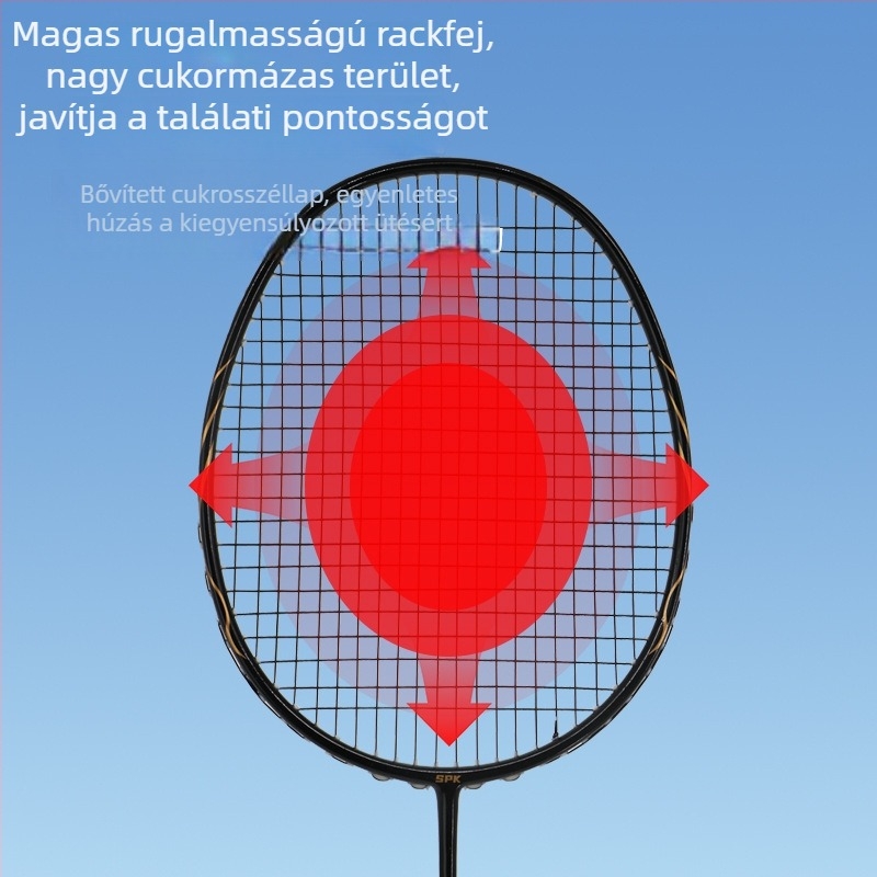 Spake tollaslabda ütő, karbon váz, tömeg 75–79 g, markolat vastagsága G5, tengely keménysége mérsékelt