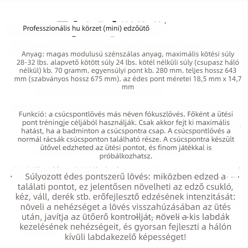 KEYACE tollaslabda ütő — szénszálas váz, 75–79 g súly, közvetlen ütés, poliészter húrok, testreszabás elérhető