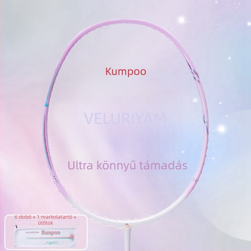KUMPOO tollaslabdaütő, teljes szénszálas, 5U ultrakönnyű, húzási feszültség 30 lb-ig