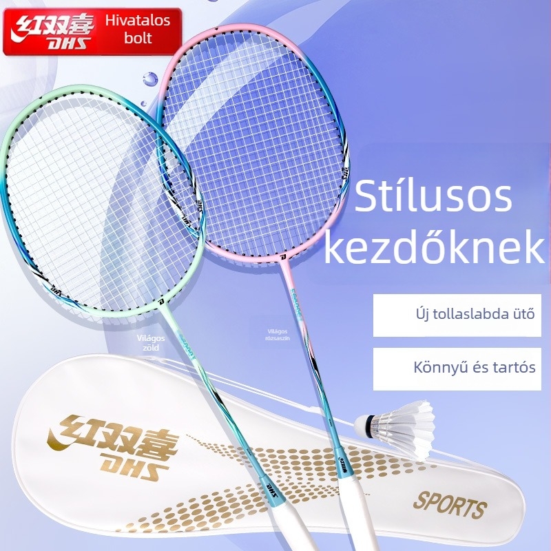 DHS tollaslabda ütő, 2 darabos készlet, nylon húrok, súly 95–100 g, közepes merevség
