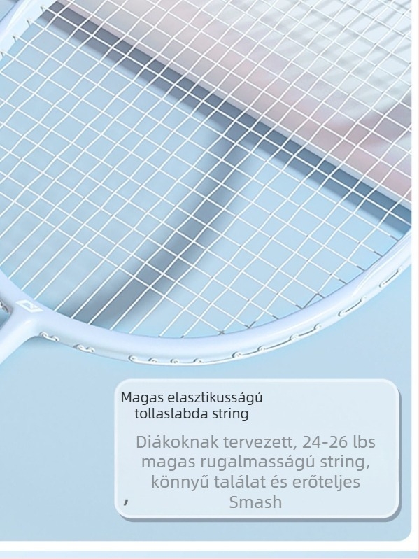 Szénszálas vázú ütő – 75–79 g, egyenes nyelet, nyél vastagsága G-4, közepes keménység, logó nyomtatás elérhető
