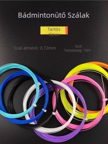 Badminton ütőhúr, tartós nylon, alkalmas badmintonra és teniszre