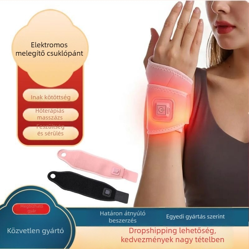 Okos USB-melegítő csuklópánt háromfokozatú hőmérsékletszabályozással – spandex anyagú, felnőtteknek, tenishez