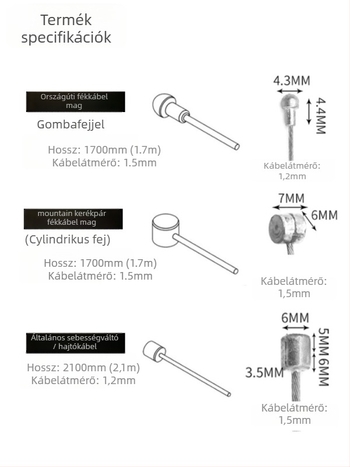 MOTSUV fékcső készlet országúti és MTB kerékpárokhoz — mechanikus fékezés, V-brake kompatibilis