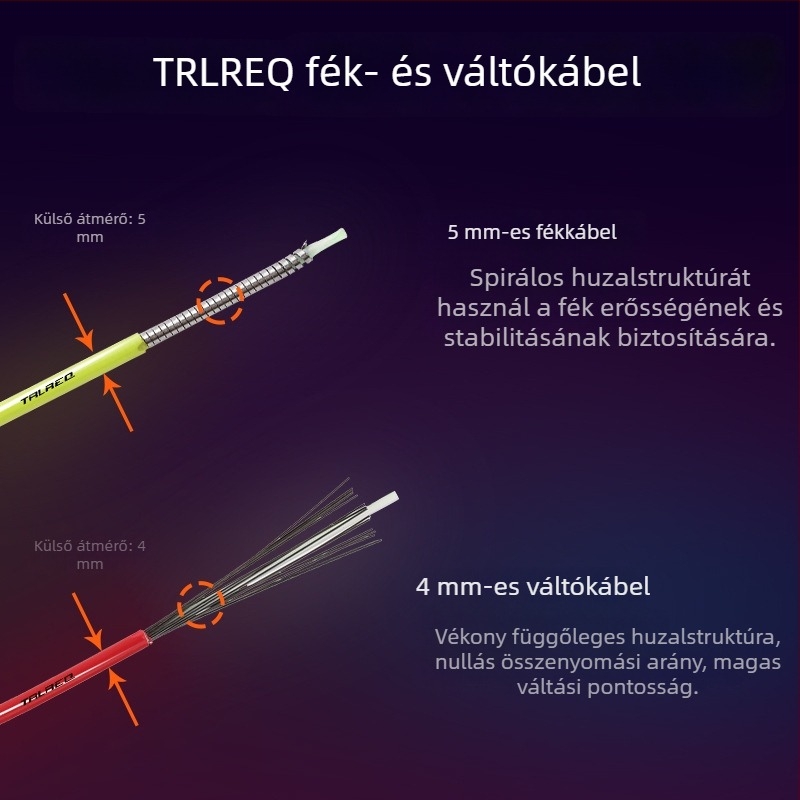 Kerékpár bowdencső készlet váltóhoz és fékhez, 4 mm és 5 mm, színes dobozos csomagolás, olajozócső
