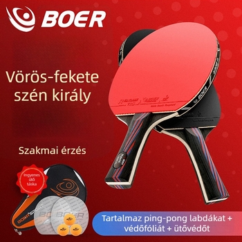Asztalitenisz ütő Boer/bol Carbon King – Basswood penge, antiadhéziós gumi, horizontális ütés, logónyomtatás