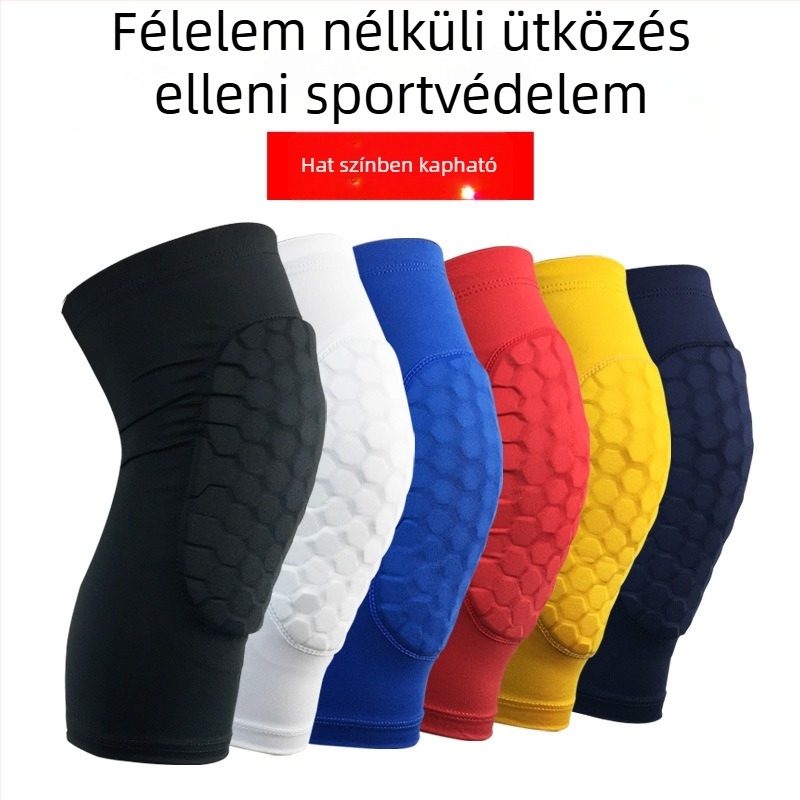Méhes sejtmintás térdvédő, kompressziós védelem ütődés ellen, kosárlabda és futball használatra, meniszkusz védelem